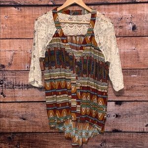 BKE Aztec Button Up